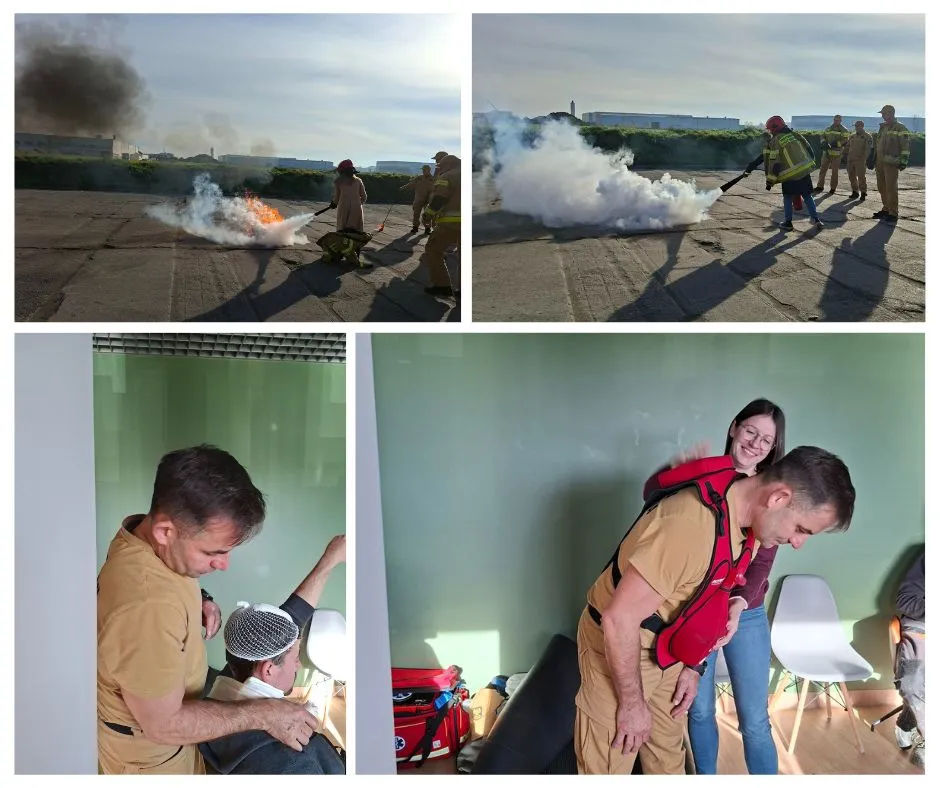 Fire safety training.